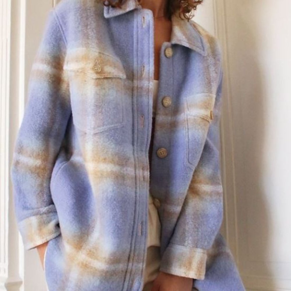 Wilfred Free - The Ganna Shirt Jacket - Zen Blue White - Medium